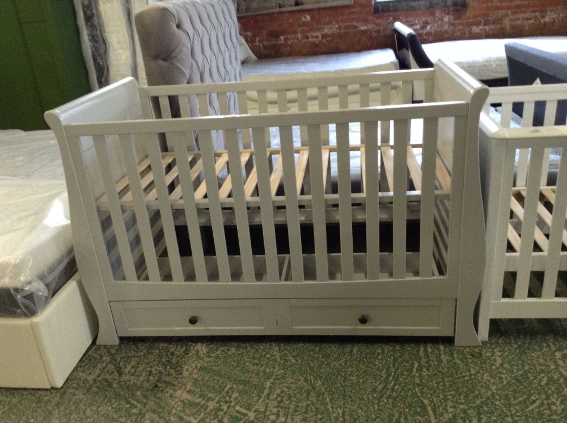 SOFT GREY COT (CHIPPED PAINT)