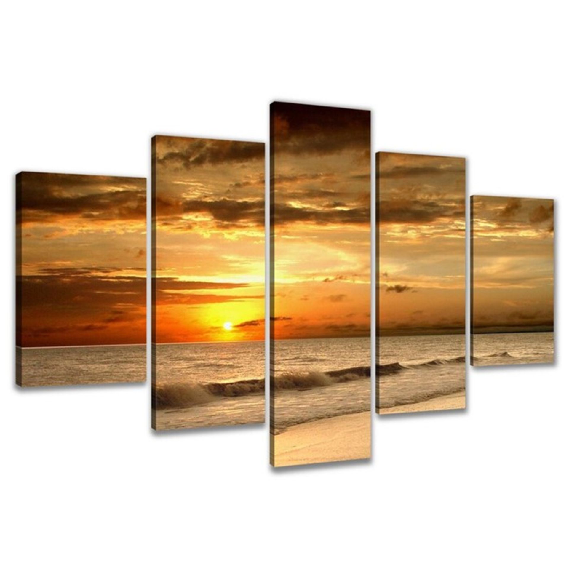 Urban Designs 'Beach' Multi-Piece Image Photographic Print on Canvas (BRBA4802 - 14634/23) 1C