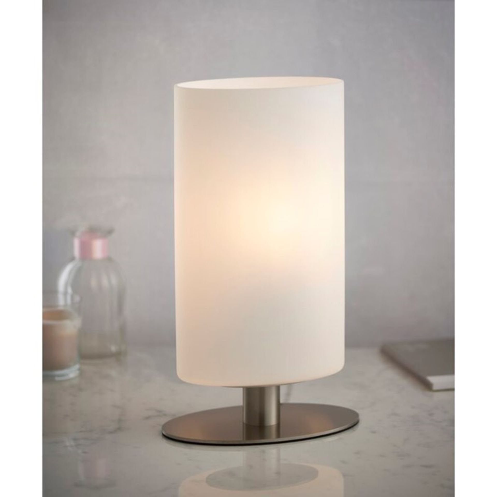 Endon Lighting Palmer 32cm Table Lamp (SATIN NICKEL FINISH) (UEL4974 - 14747/22) 2D