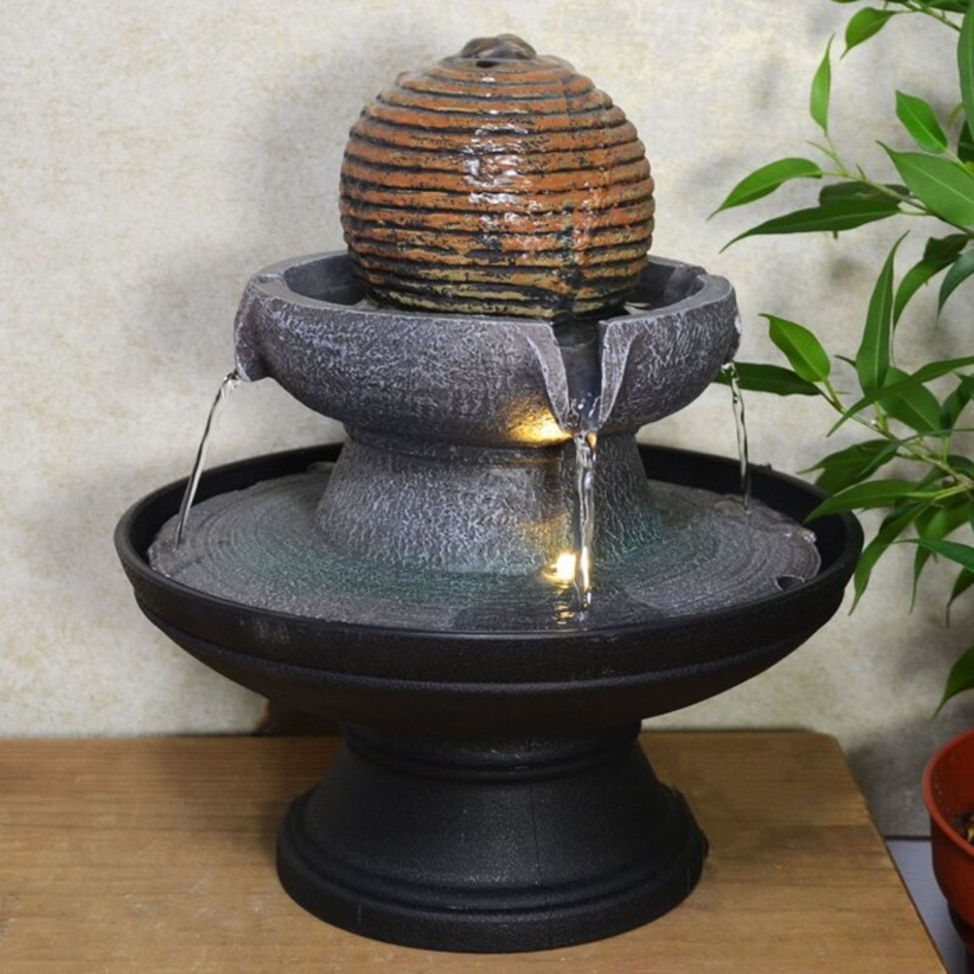 Sol 72 Outdoor Dupre Resin Water Fountain with Light (EAEP1207 - 14794/10) 1F