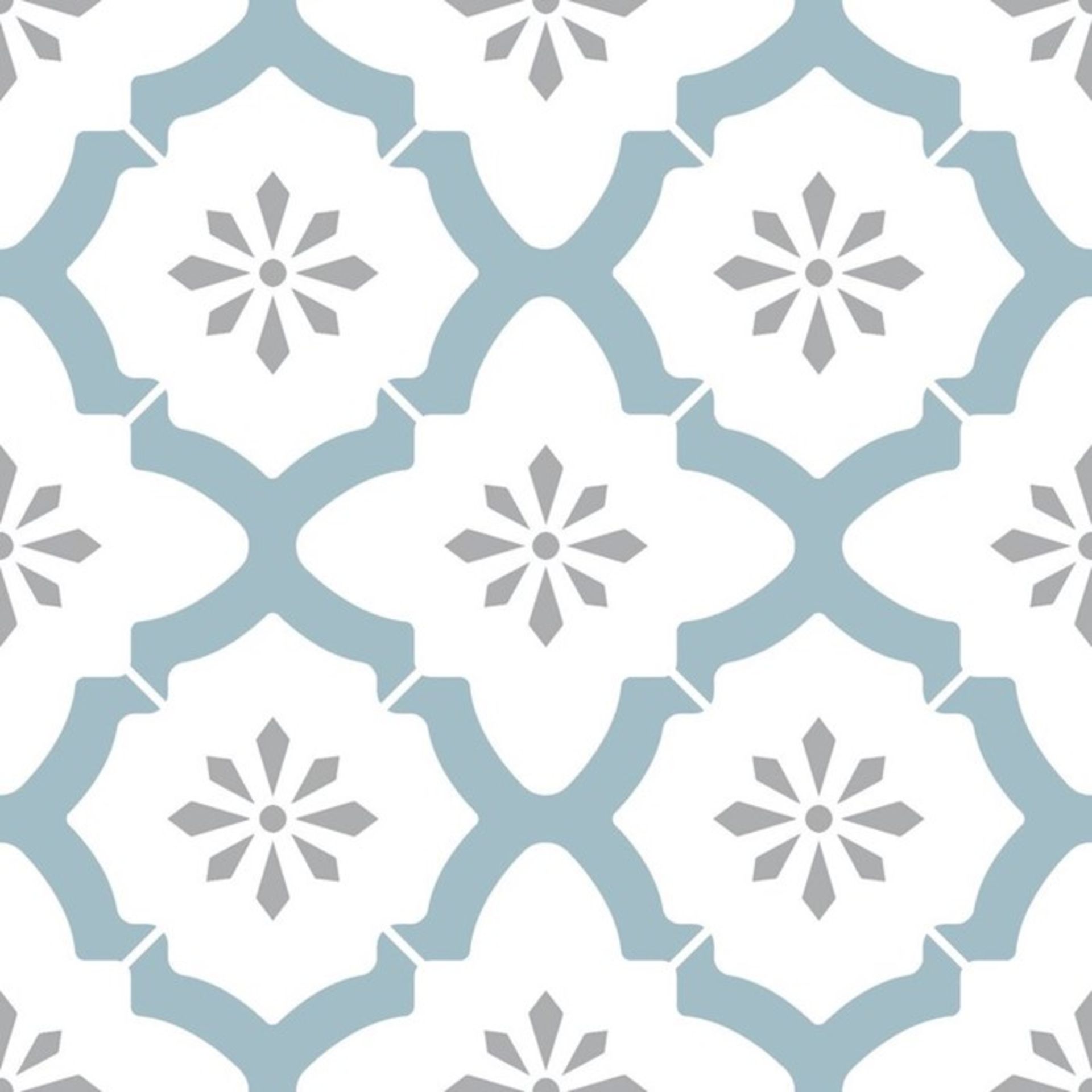 Symple Stuff Alfama 30.48 x 30.48 cm Cement Tile in Blue/White x3 (WPPS1270 - 14794/22) - (