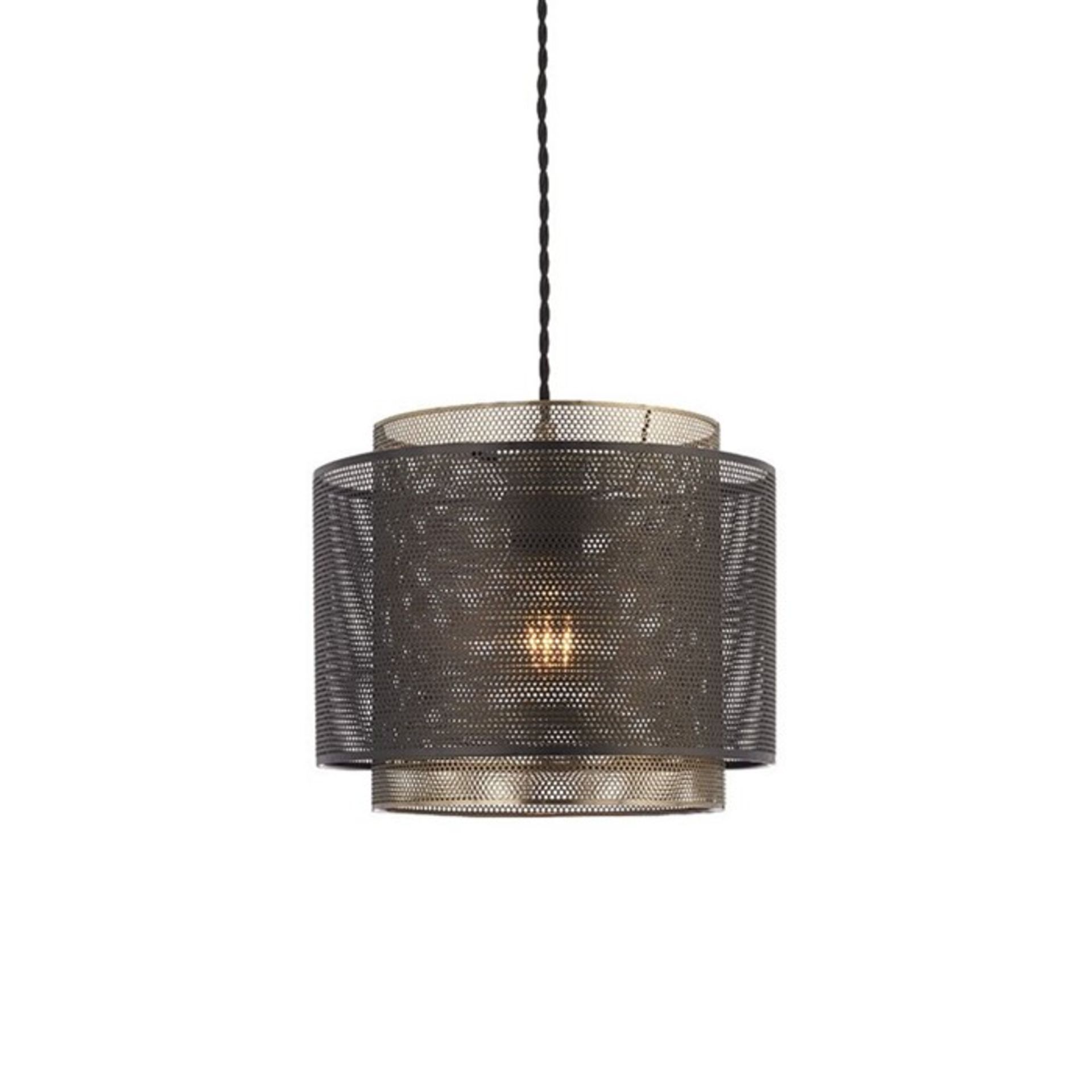 Endon Lighting Plexus Non Electric Metal Drum Pendant Shade (BLACK & CHROME) (UEL5171 - 14686/4) 7E