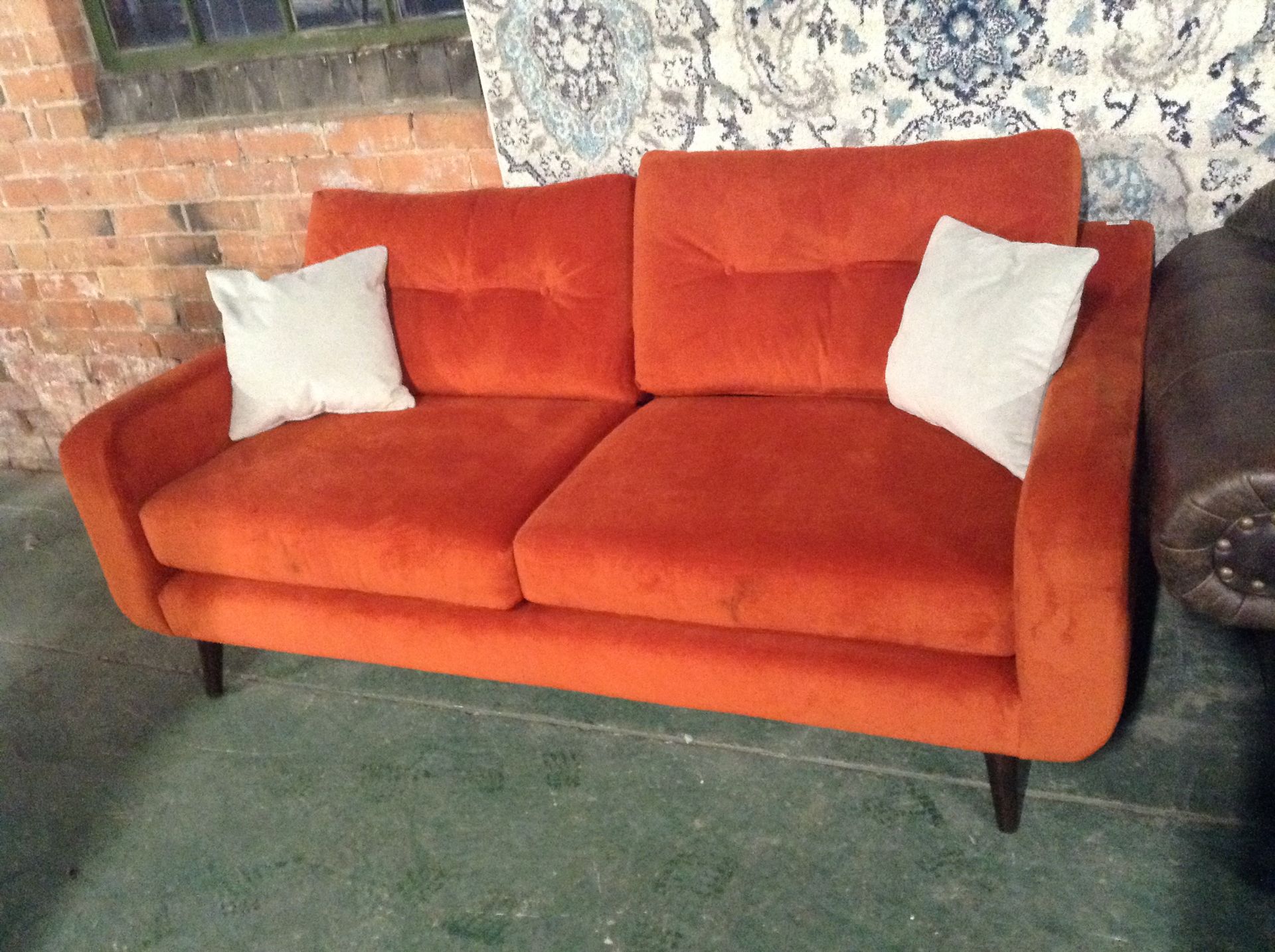 ORANGE 3 SEATER SOFA