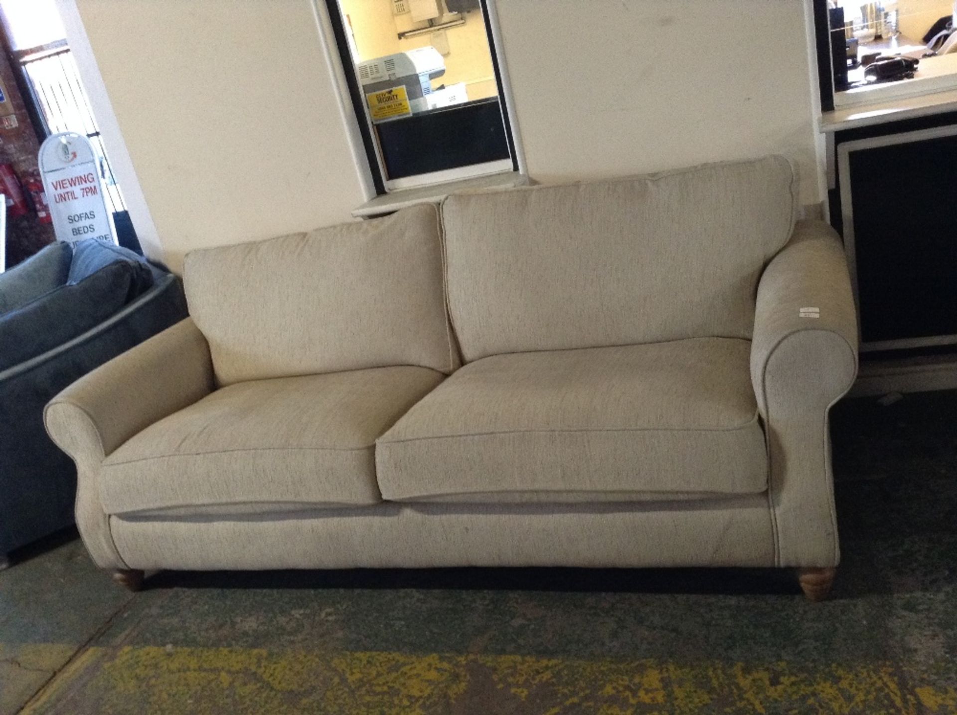 CREAM FABRIC 3 SEATER SOFA