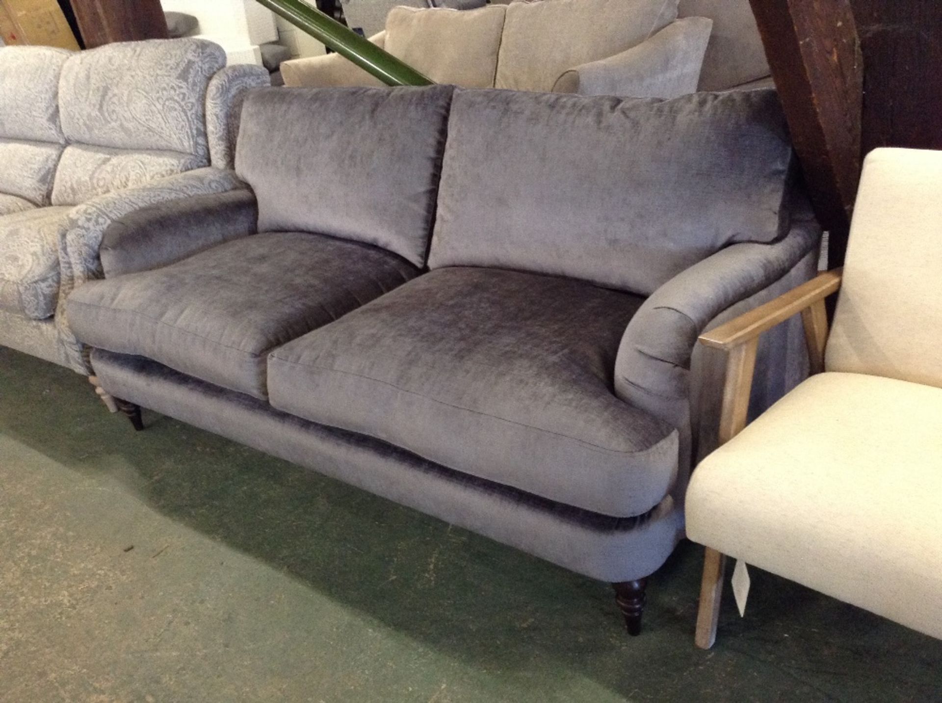 GREY FABRIC LARGE 2 SEATER SOFA (TR001806 W0068677