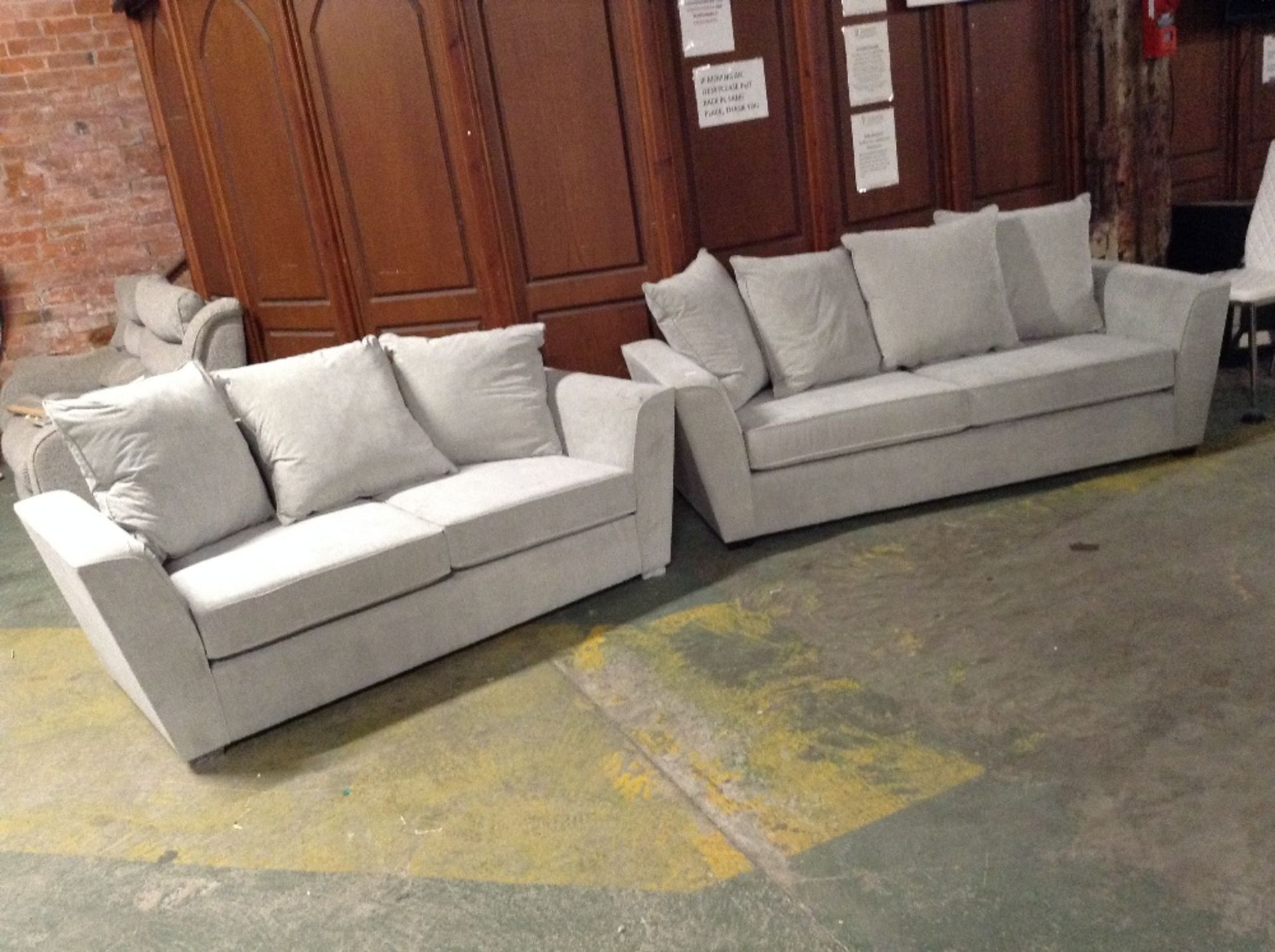 PEDDLE GRACELANDS SILVER 3 SEATER SOFA AND 2 SEATE