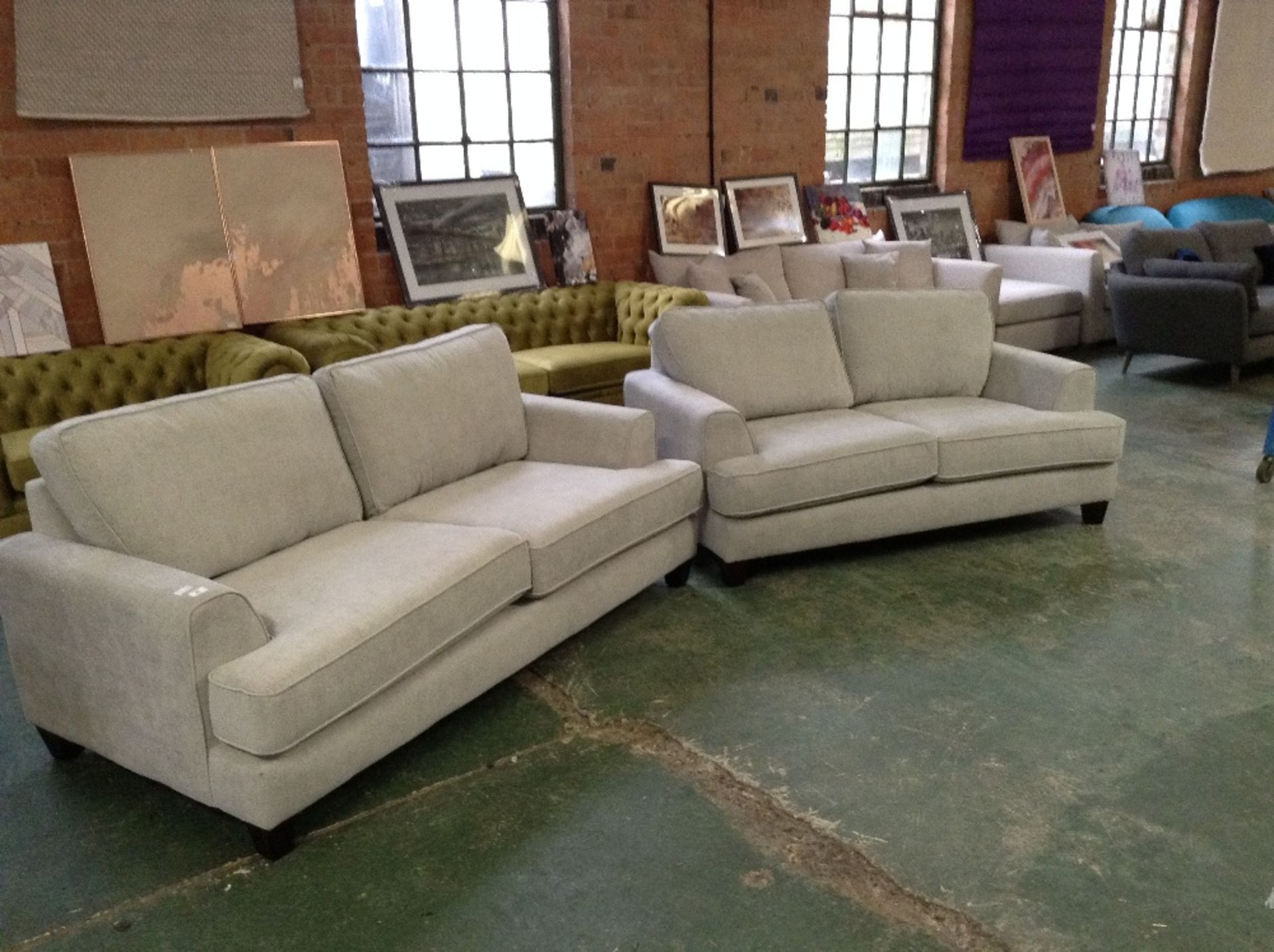CAMDEN GRACELAND SILVER 3 SEATER SOFA AND 2 SEATER