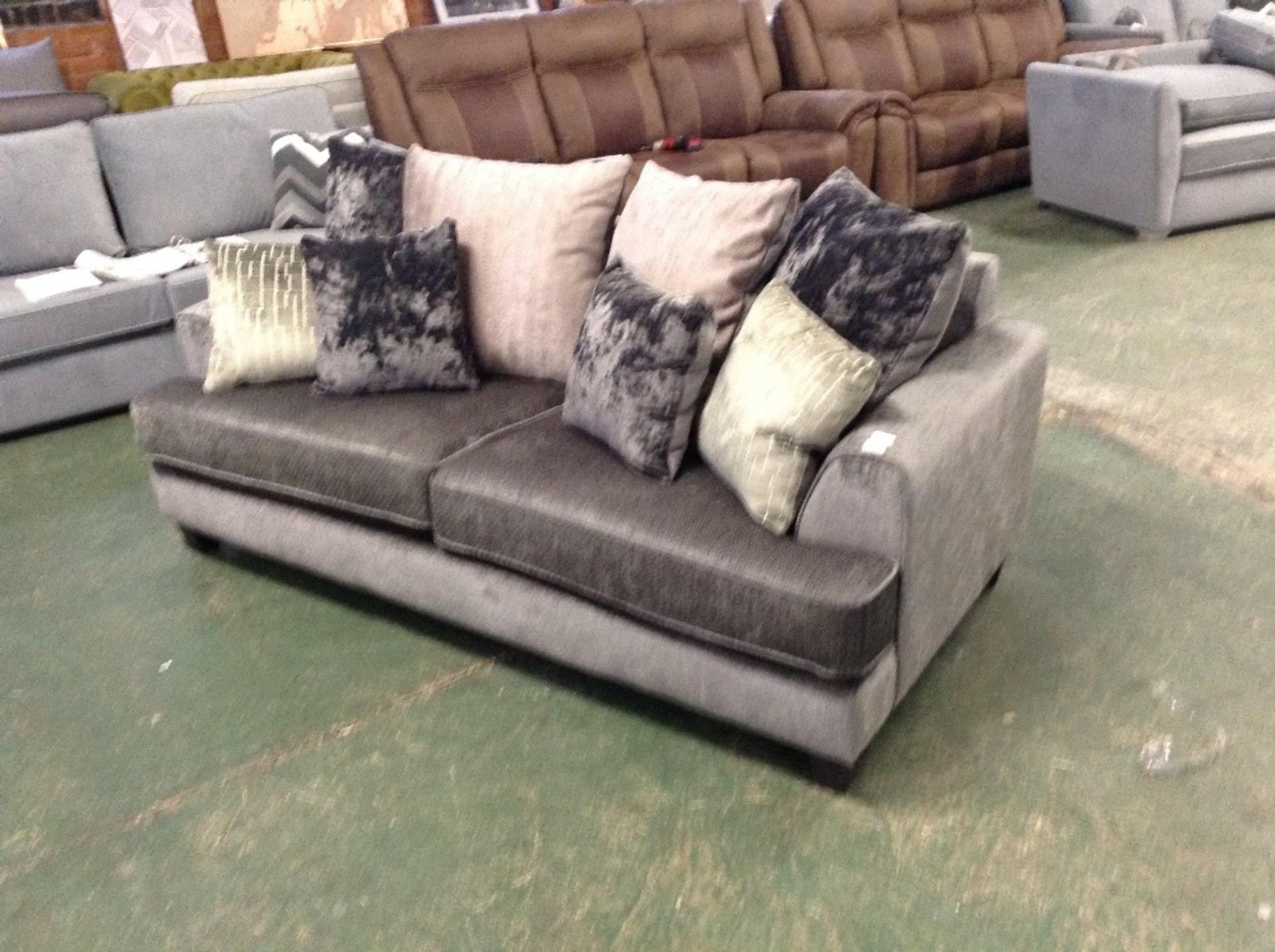 CHATSWORTH AVA GRAPHITE 3 SEATER SOFA (CAV--228)