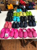 19no. Pairs of Various Crocs as Lotted . Collection Strictly 09:30 to 18:30 - Wednesday 20