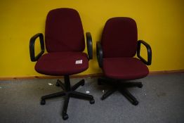 2no. Mobile Office Armchairs as Lotted. Delayed Collection Thursday 21 February 2019 between 09:30