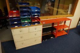 Quantity of Paper Trays, 3-tier Metal Shelving and Timber Drawer Unit. Delayed Collection Thursday