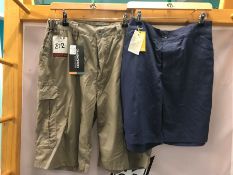 Craghoppers Leon Blue Shorts and Craghoppers Kiwi Shorts, Size: 36, Combined RRP: £70.00. Collection