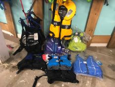 9no. Various PFD's Comprising; YAL Blaze50N Junior Blue, Palm Quest PFD Blue Size: XL/XXL, Palm