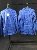 2no. Regatta waterproof raincoats - Blue. Size S. Combined RRP £40.00
