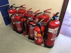 11no. Various Fire Extinguishers as Lotted