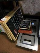 5no. Wall Mounted Chalk Boards and Metal 3 Section