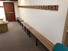 Benches and Coat Hooks located in Gentleman's Rest Room To be removed by Buyer as Lotted