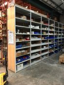 Quantity of Various Plumbing Sundries to 9no. Bays as Lotted, Shelving Units Included