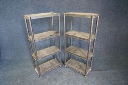 2no. Black Plastic 4 Shelf Shelving Units 1320x600x300mm. (Lot Located in The Auction Centre,
