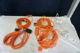 6no. Extension Leads as Lotted. (Lot Located in The Auction Centre, Abertillerty. Collection 09:30