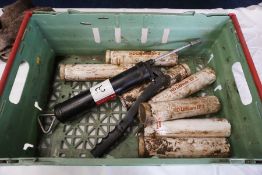Hand Operated Grease Gun with 7no. HD Lithium EP2 Cartridges as Lotted (Crate not Included). (Lot