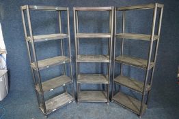 3no. Black Plastic 5 Shelf Shelving Units 1720x600x300mm. (Lot Located in The Auction Centre,