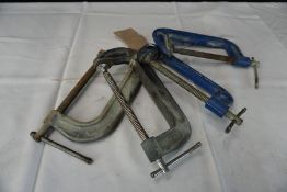 Set of 4no. G Clamps. (Lot Located in The Auction Centre, Abertillerty. Collection 09:30 to 15:30
