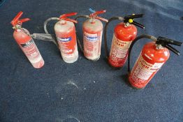 5no. Various Fire Extinguishers as Lotted. (Lot Located in The Auction Centre, Abertillerty.