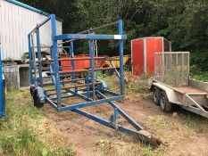 Twin Axle Pipe Reel Trailer with 4no. Rolling Sections, Tow Eye not Ball Hitch and 2no. Side