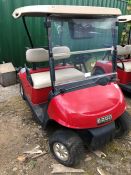 E Z Go RXV Electric Golf Buggy. GPS Screen, On Board Charger with Batteries. Batteries are flat so