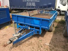 Flatbed Dropside Twin Axle Trailer Complete with, Tow Eye not Ball Hitch, Timber Bed, Bed Size: 3000
