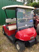 E Z Go RXV Electric Golf Buggy. On Board Charger with Batteries. Batteries are flat so unable to