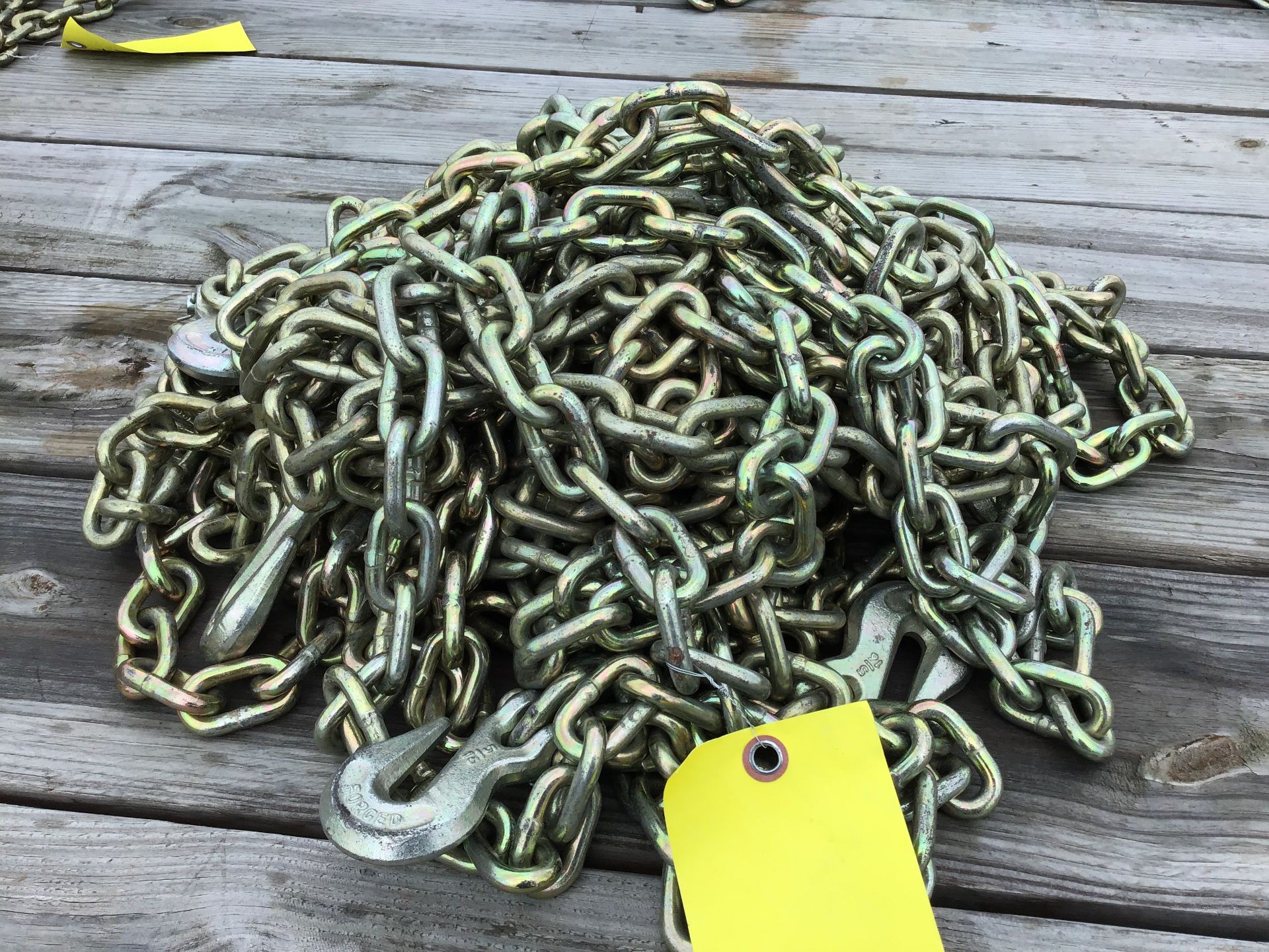 3/8""X20' GRADE 70 LOG CHAINS: LOT OF (5)