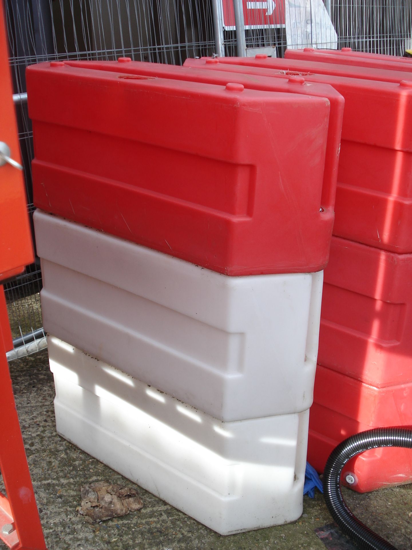 Red/White Plastic Pedestrian Safety Barriers x 20 - 37" Long x 15" Wide x 16" High