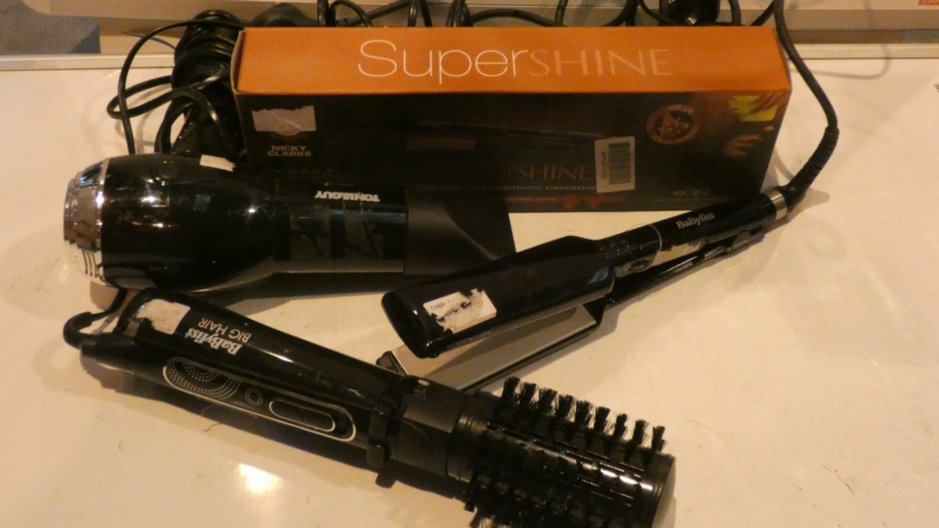 Lot to Contain 15 Assorted Hair Care Products to Include 8 Hair Dryers by Glamoriser, Revlon,