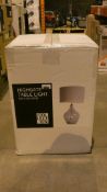 Boxed Home Collection High Gate Glass Base Table Lamp RRP £80 (Customer Return)