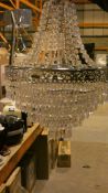 Unboxed Glass and Chandelier Stainless Steel Ceiling Light RRP £100 (Customer Return)