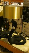 Blue Velvet Antique Brass Effect Shade Cobra Table Lamp RRP £120 (Customer Return)