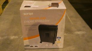 Boxed Script Cross Cut Paper Shredder RRP £35 (Customer Return)