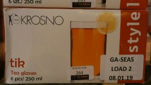 Boxed set of 6 Krosno Tik 250ml Glass Tumblers RRP £40 a set