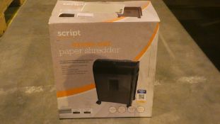 Boxed Script Cross Cut Paper Shredder RRP £35 (Customer Return)