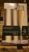 Boxed Set of 4 Mystique Tarnow Champagne Flutes RRP £80