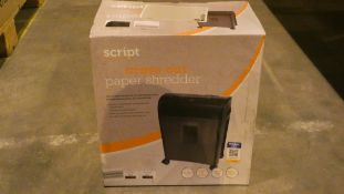 Boxed Script Cross Cut Paper Shredder RRP £35 (Customer Return)