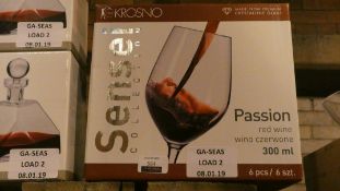 Boxed Set of 6 Krosno Sensai Collection Red Wine Glasses RRP £65