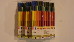 Box Containing 30 Brand New Packs Of 18 Zeeman Felt Tip Pens