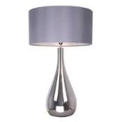 Boxed Home Collection Naomi Glass Base Table Lamp RRP £120 (Customer Return)