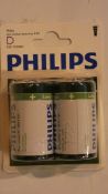 Lot to Contain 4 Boxes Each Containing 12 Packs of 2 Philips Size Zinc Carbon Batteries