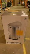 Boxed Simple Human 10L Stainless Steel Mini Pedal Bin RRP £50 (Customer Return)