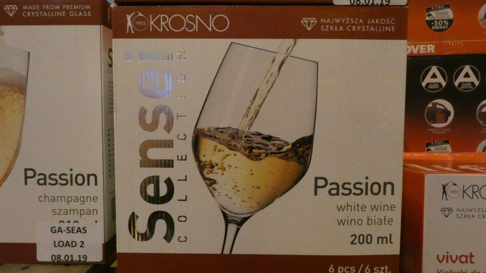 Boxed set of 6 Krosno Passion 200ml Wine Glasses RRP £60