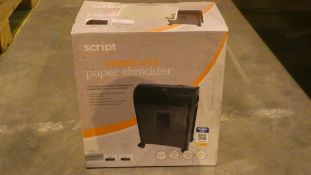 Boxed Script Cross Cut Paper Shredder RRP £35 (Customer Return)